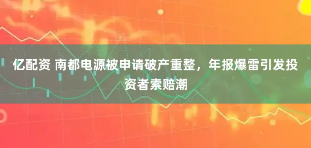 亿配资 南都电源被申请破产重整，年报爆雷引发投资者索赔潮